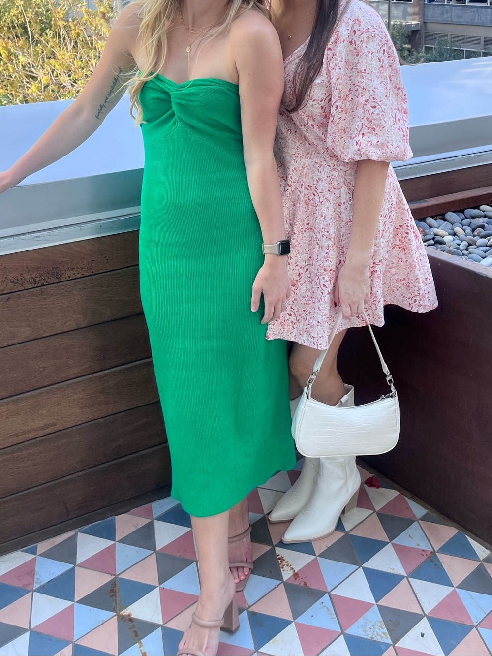 Green Strapless Knit Midi Dress - Women's Elegant Summer Dress